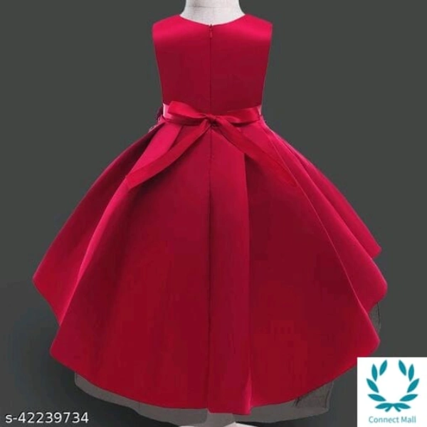 Hopscotch Girls Cotton and Polyester Sleeveless Applique Floral Party Dress in Red Color (985150) - 6-7 Years